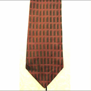 ❤💋Croft & Barrow ~ Maroon Tie with Black Rectangles